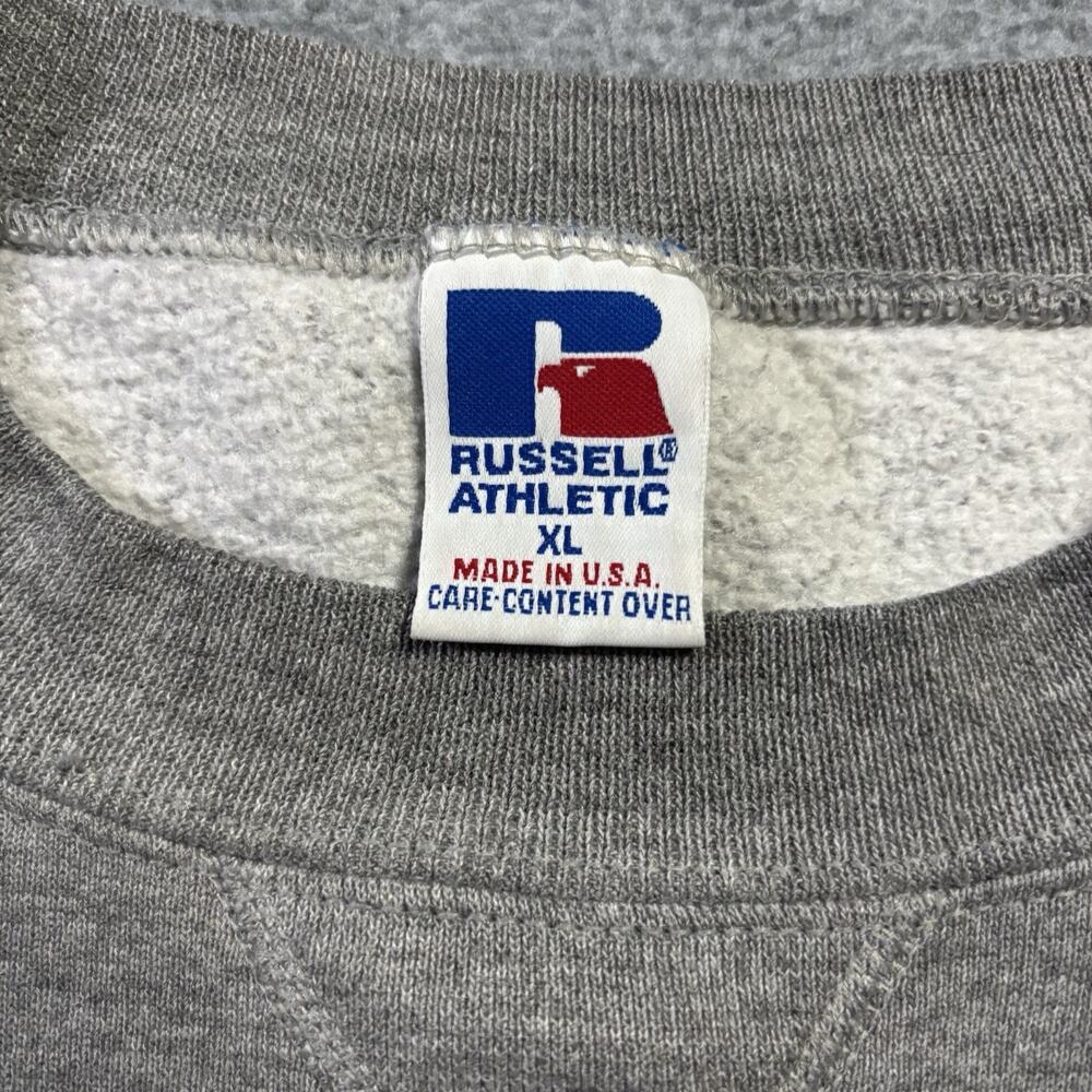 Vtg 90s Russell Athletic Southern Illinois Sweatshirt XL Grey Made in USA - Picture 3 of 9